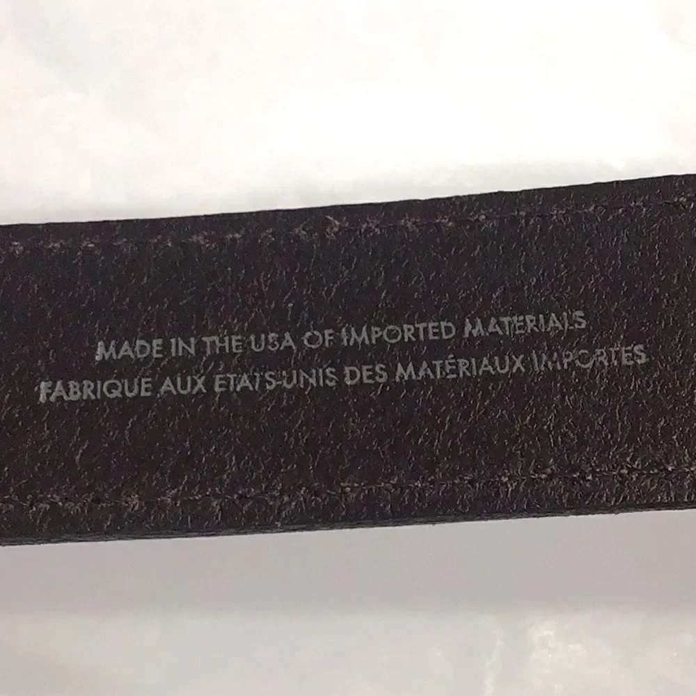 14th & Union Dark Brown Saddle Leather Nickle Free Buckle Belt New no Tags
